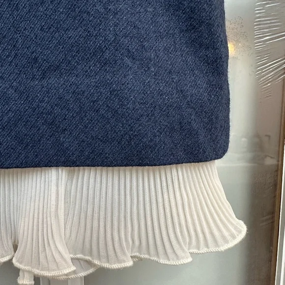 Vintage Betsey Johnson Retro Y2K 90’s Navy A-Line Layered Hem Skirt Size 6 - Picture 4 of 9